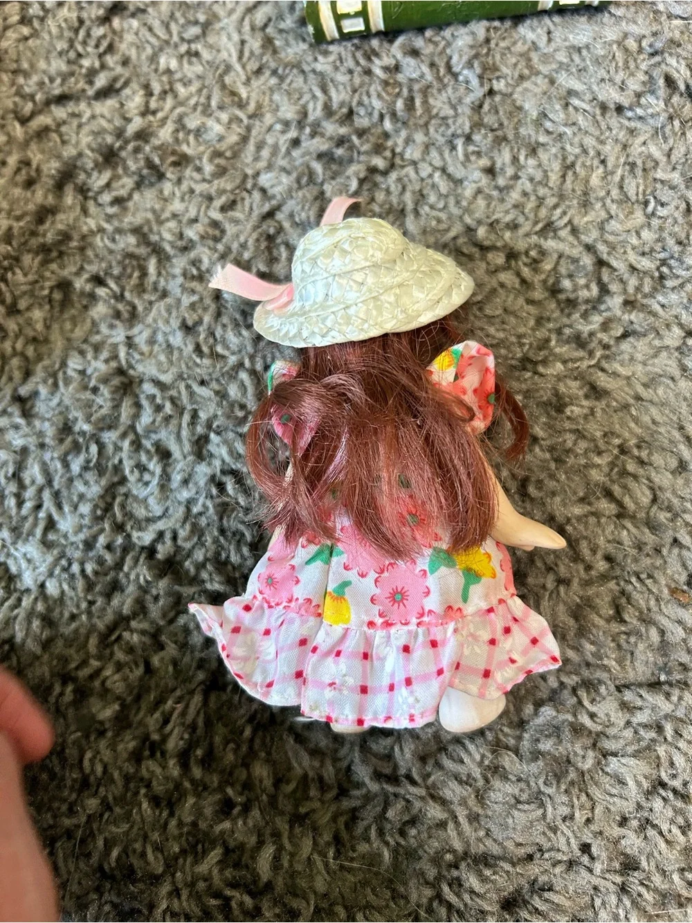 Pink Floral Dress Doll with Straw Hat - Kids Toy Vintage 5